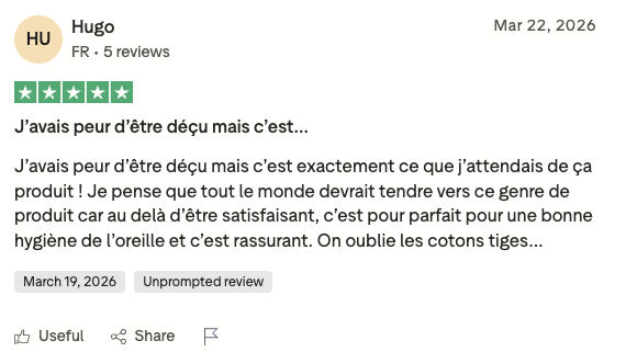 Avis Trustpilot - Hugo - J'avais peur d'être déçu