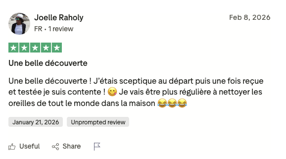 Avis Trustpilot - Joelle - Sceptique au départ, belle découverte
